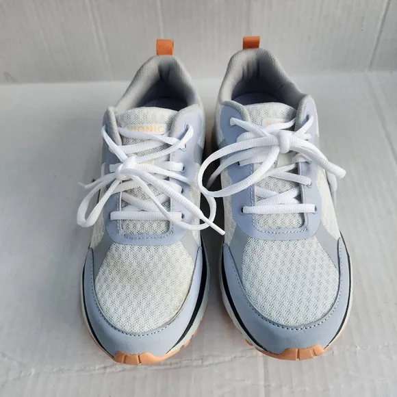 Vionic Lace-Up Orthopedic Walking Sneakers Dashell Blue Haze, White Size 8.5
