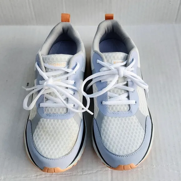 Vionic Lace-Up Orthopedic Walking Sneakers Dashell Blue Haze, White Size 8.5
