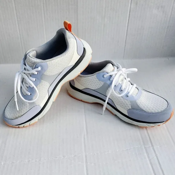 Vionic Lace-Up Orthopedic Walking Sneakers Dashell Blue Haze, White Size 8.5