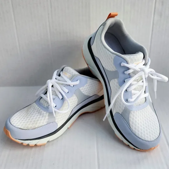Vionic Lace-Up Orthopedic Walking Sneakers Dashell Blue Haze, White Size 8.5