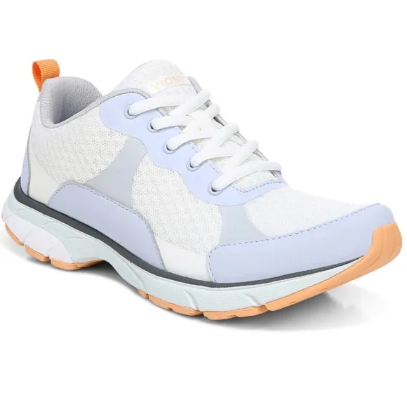 Vionic Lace-Up Orthopedic Walking Sneakers Dashell Blue Haze, White Size 8.5