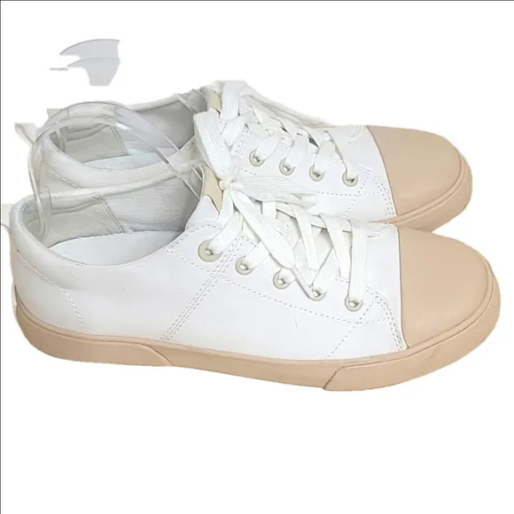 Vionic white and tan 🐫 7.5 sneakers 👟 tennis shoes arch support orthopedic
