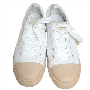 Vionic white and tan 🐫 7.5 sneakers 👟 tennis shoes arch support orthopedic