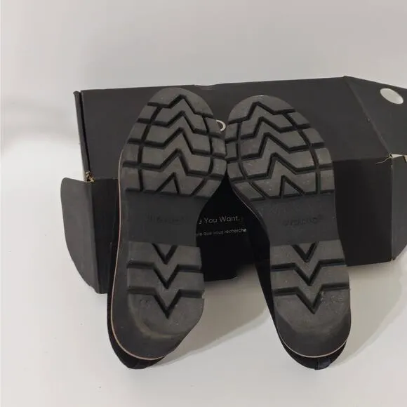 Vionic Willa Chunky Lug Wedge Black Suede Comfort Shoes Women’s Size 10