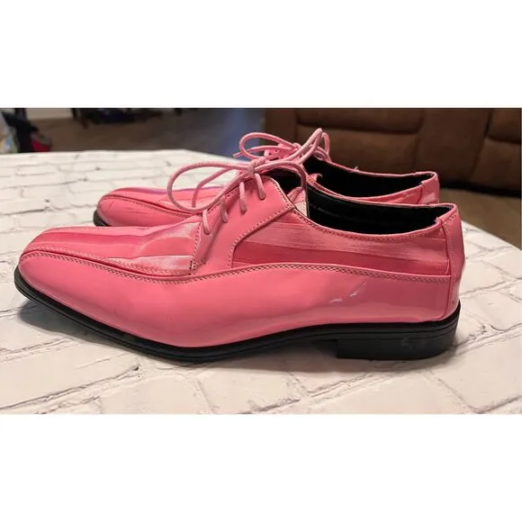 Viotti Men's 9.5 Pink Patent Leather Tuxedo Dress Shoe Formal Wear Prom Club