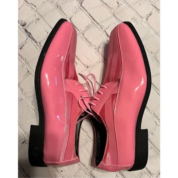 Viotti Men's 9.5 Pink Patent Leather Tuxedo Dress Shoe Formal Wear Prom Club