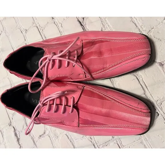 Viotti Men's 9.5 Pink Patent Leather Tuxedo Dress Shoe Formal Wear Prom Club