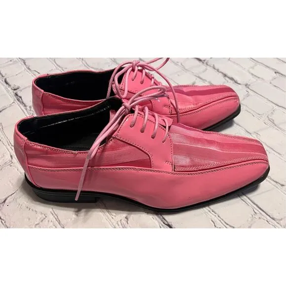 Viotti Men's 9.5 Pink Patent Leather Tuxedo Dress Shoe Formal Wear Prom Club