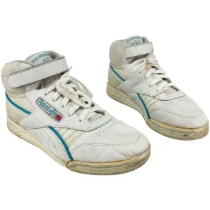 VTG 80s Retro Womens White Blue Reebok High Top Aerobic 4100 ERS Sneakers Sz 9.5