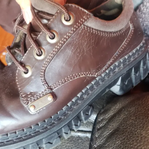 vtg 90s flying tomato espresso faux leather chunky lug sole Oxford shoes size 8