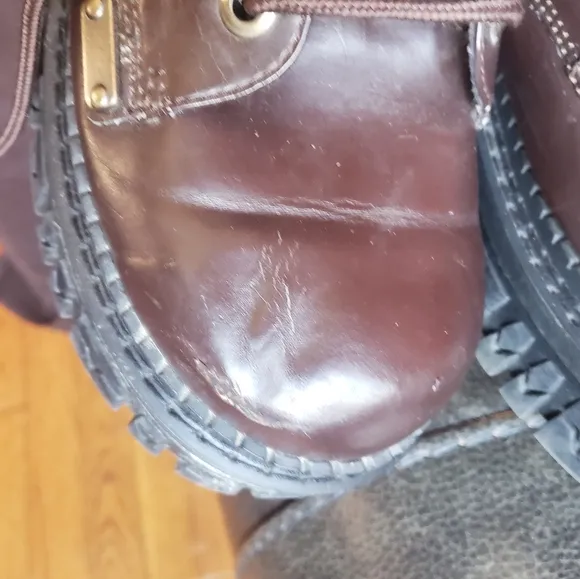 vtg 90s flying tomato espresso faux leather chunky lug sole Oxford shoes size 8