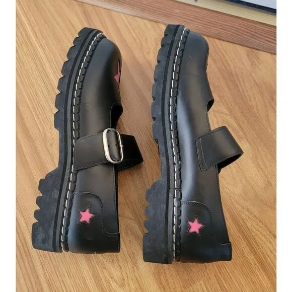 Vtg Demonia Star Mary Janes Shoes 11
