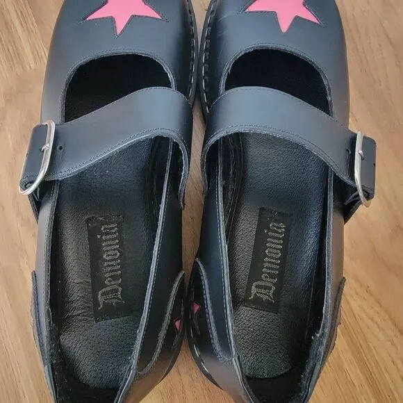 Vtg Demonia Star Mary Janes Shoes 11