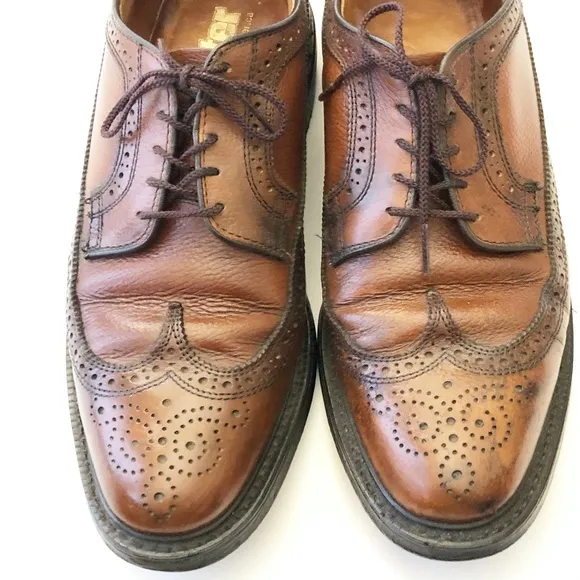 VTG Dexter Mens Wingtip Dress Shoes 9.5D Brown USA