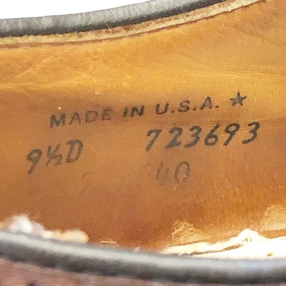 VTG Dexter Mens Wingtip Dress Shoes 9.5D Brown USA