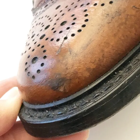 VTG Dexter Mens Wingtip Dress Shoes 9.5D Brown USA