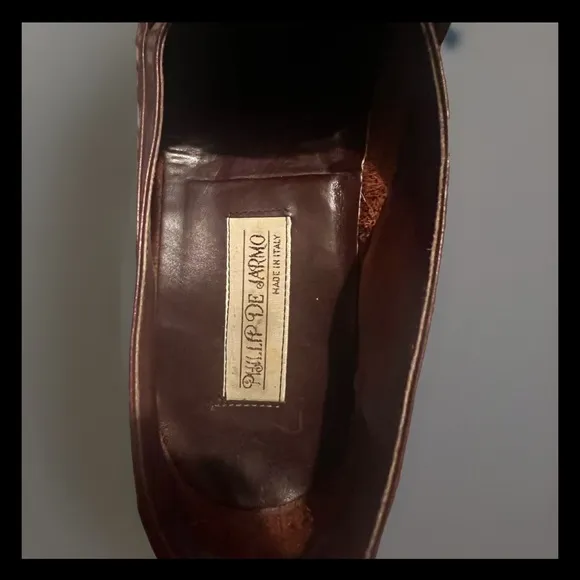 Vtg Luxury PHILLIP DE JARMO Black Leather Wingtip Tassel Loafer Men's Sz 9.5