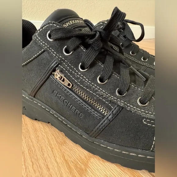 VTG Skechers Platform Chunky Lug Sole Suede Shoes Womens Grunge 90s Y2K SIZE 10