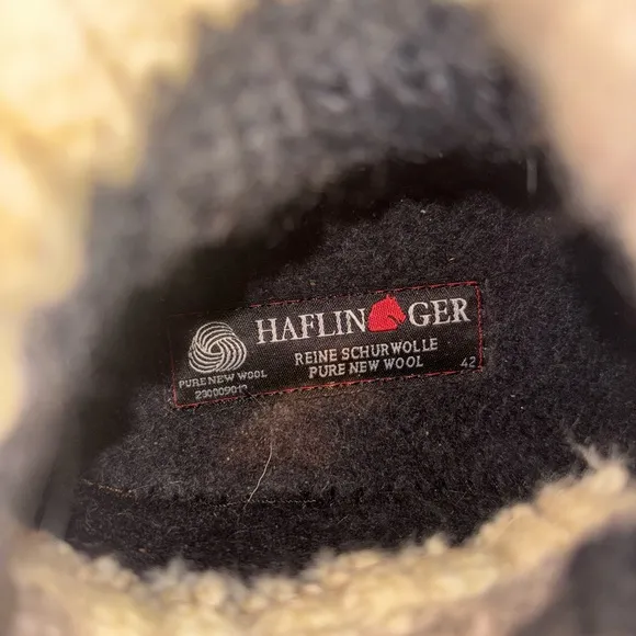 Warm Black and Cream Slippers with Knit Cuff