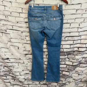 We The Free Varsity Blues Mid Rise Slim Boot Cut Jeans SZ 26