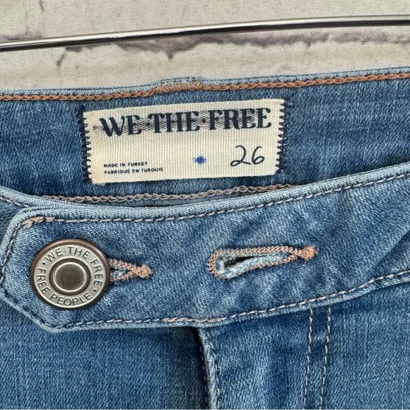 We The Free Varsity Blues Mid Rise Slim Boot Cut Jeans SZ 26