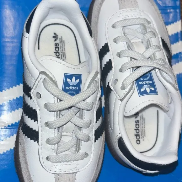 White Adidas Sambas size 5k