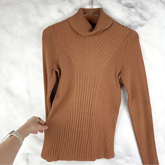 White House Black Market Stretchy Ribbed Knit Long Sleeve Turtleneck Sweater XL