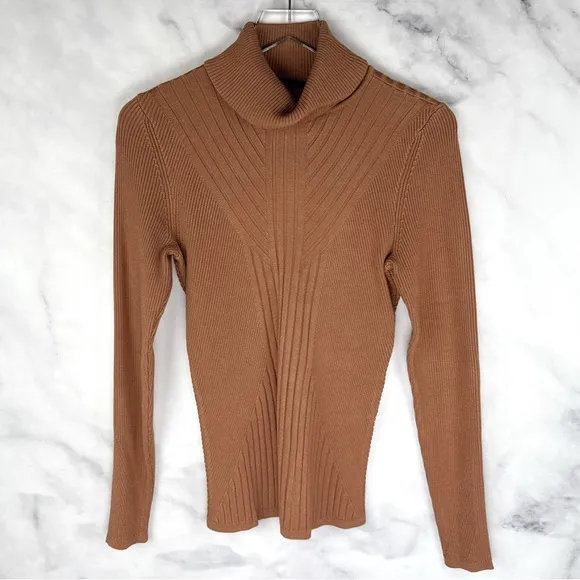 White House Black Market Stretchy Ribbed Knit Long Sleeve Turtleneck Sweater XL