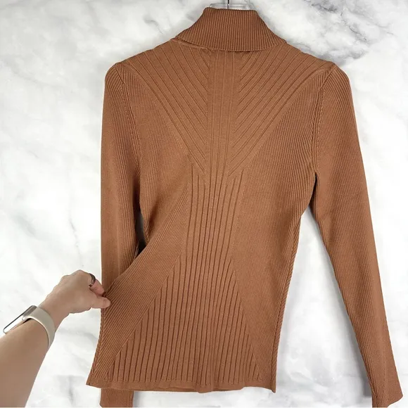 White House Black Market Stretchy Ribbed Knit Long Sleeve Turtleneck Sweater XL