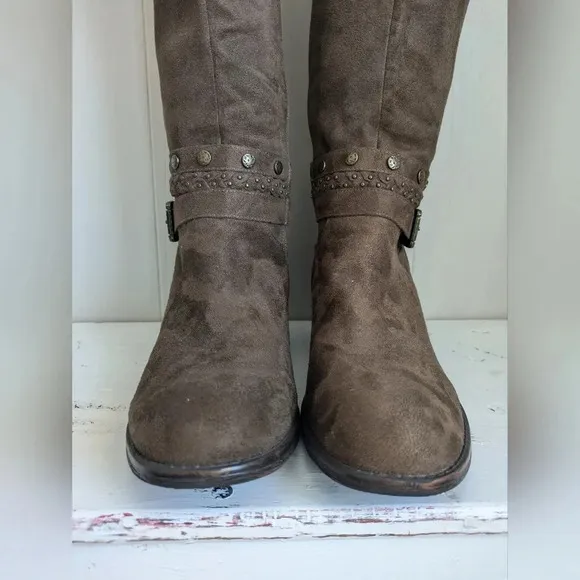 White Mountain Paulina Tall Riding Boots in Brown size 11 Harness Fall Trendy