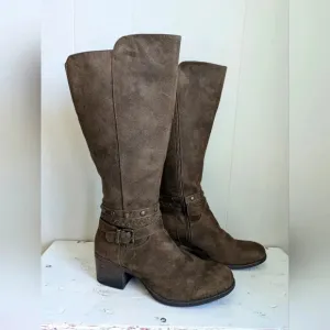White Mountain Paulina Tall Riding Boots in Brown size 11 Harness Fall Trendy