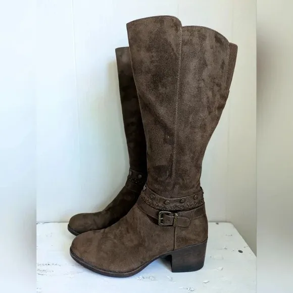 White Mountain Paulina Tall Riding Boots in Brown size 11 Harness Fall Trendy