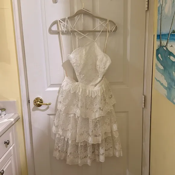 White Richelieu Midi Dress NWT Size S