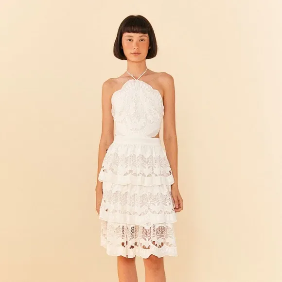 White Richelieu Midi Dress NWT Size S