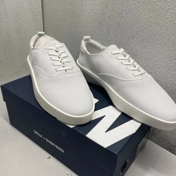 Wolf &amp; Shepherd Cruise Lace-Up Sneakers – Men’s Size 7.5 – White – Open Box
