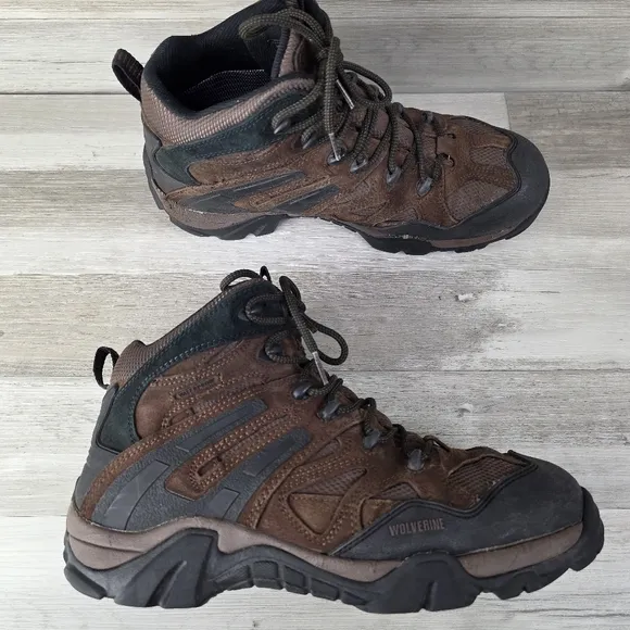 Wolverine Wilderness Brown Leather Laceup WP Hiking Boot Mens 11½EW
