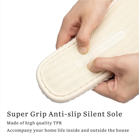 Women Comfortable Memory Foam Bedroom Bathroom Spa Open Toe Corduroy Slippers