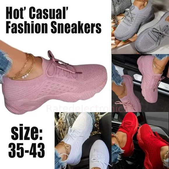 Women Running Sneakers Comfortable Walking Gym Fashion Casual Trainer Shoes
