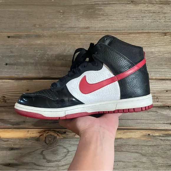 Women Size 11 / Size 9.5 Men Nike Dunk High Patent Toe Bred Shoes Sneakers