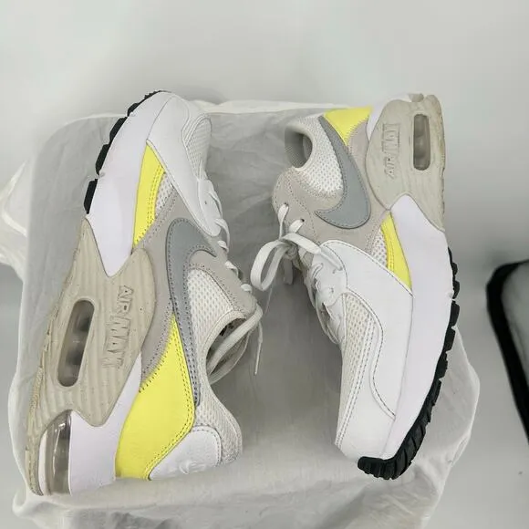 Women's 8.5 White/Platinum/Zitron Nike Air Max Excee Athletic Shoes CD5432-111