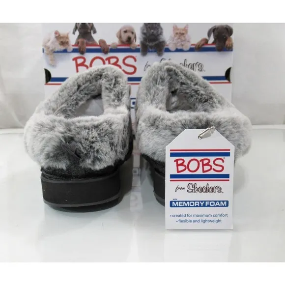 Women's BOBS From Skechers Keepsakes Ice Angel Slippers Clogs Charcoal Size 7