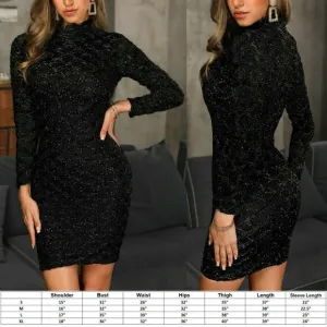 Women's Bodycon Glitter Knit Dress Slim Fit Tight Skirt Cocktail Party C…