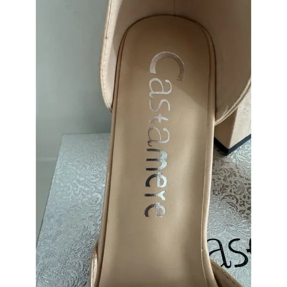 Womens Chunky Block High Heel Square Toe Pumps Ankle Strap beige prom dress
