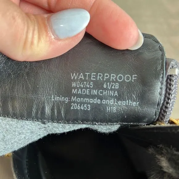 Women's Cole Haan Quinney Waterproof Ankle Boots Shoes Grey Zipper size 6.5B