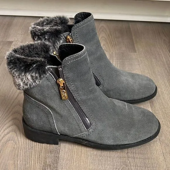 Women's Cole Haan Quinney Waterproof Ankle Boots Shoes Grey Zipper size 6.5B