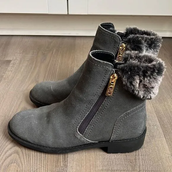 Women's Cole Haan Quinney Waterproof Ankle Boots Shoes Grey Zipper size 6.5B