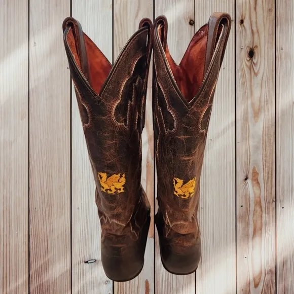 WOMENS DAN POST COWBOY COUNTRY WESTERN‎ BOOTS BROWN SIZE 6.5M
