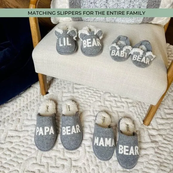 Women's Gifts For Mom Cute Cozy Mothers Day Mama Bear Slipper With Rubber Sole
