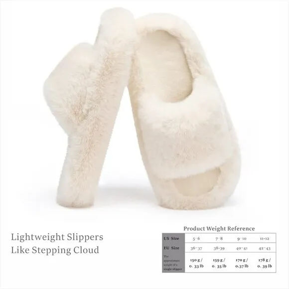 Women's Memory Foam House Bedroom Fuzzy Anti Skid Sole Trendy Gift Slippers
