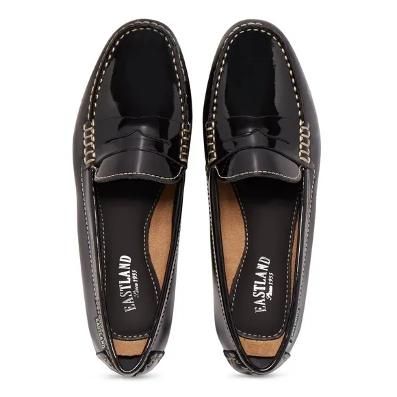 Women's Patricia Penny Loafer Driving Moc Black Patent 7.5, NEW